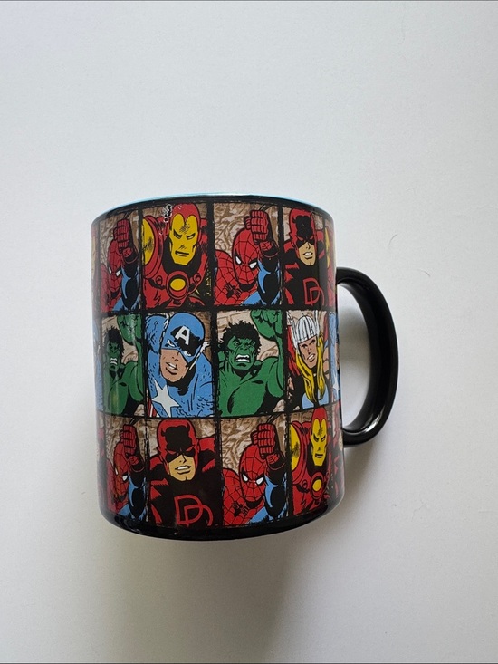 Marvel Other - Marvel Black Mug with Multicolor Classic Superheroes